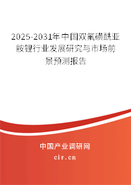 2025-2031年中國雙氟磺酰亞胺鋰行業(yè)發(fā)展研究與市場前景預(yù)測報告