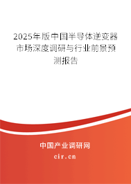 2025年版中國半導體逆變器市場深度調研與行業(yè)前景預測報告