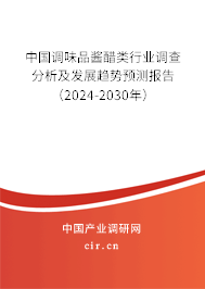 中國調(diào)味品醬醋類行業(yè)調(diào)查分析及發(fā)展趨勢預(yù)測報告（2024-2030年）