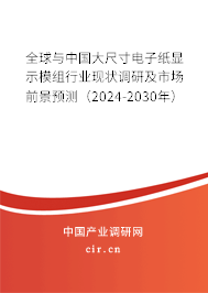 全球與中國(guó)大尺寸電子紙顯示模組行業(yè)現(xiàn)狀調(diào)研及市場(chǎng)前景預(yù)測(cè)（2024-2030年）