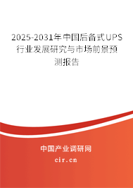 2024-2030年中國后備式UPS行業(yè)發(fā)展研究與市場前景預(yù)測報告