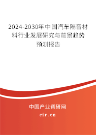 2024-2030年中國汽車隔音材料行業(yè)發(fā)展研究與前景趨勢(shì)預(yù)測(cè)報(bào)告