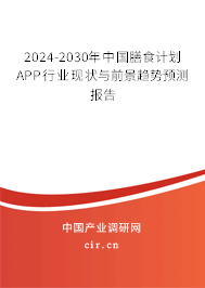 2024-2030年中國膳食計劃APP行業(yè)現(xiàn)狀與前景趨勢預(yù)測報告