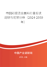 中國彩膜燙金面料行業(yè)現(xiàn)狀調(diào)研與前景分析（2024-2030年）