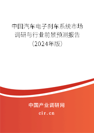 中國汽車電子剎車系統(tǒng)市場調(diào)研與行業(yè)前景預測報告（2024年版）