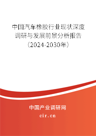 中國汽車橡膠行業(yè)現(xiàn)狀深度調(diào)研與發(fā)展前景分析報告（2024-2030年）