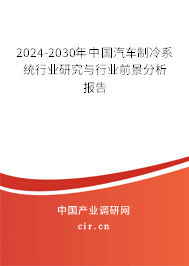 2024-2030年中國(guó)汽車(chē)制冷系統(tǒng)行業(yè)研究與行業(yè)前景分析報(bào)告