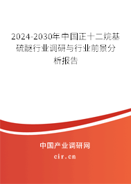 2024-2030年中國正十二烷基硫醚行業(yè)調(diào)研與行業(yè)前景分析報(bào)告