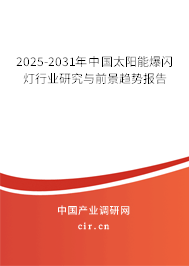 2025-2031年中國(guó)太陽能爆閃燈行業(yè)研究與前景趨勢(shì)報(bào)告