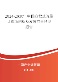 2024-2030年中國容積式流量計市場剖析及發(fā)展前景預(yù)測報告